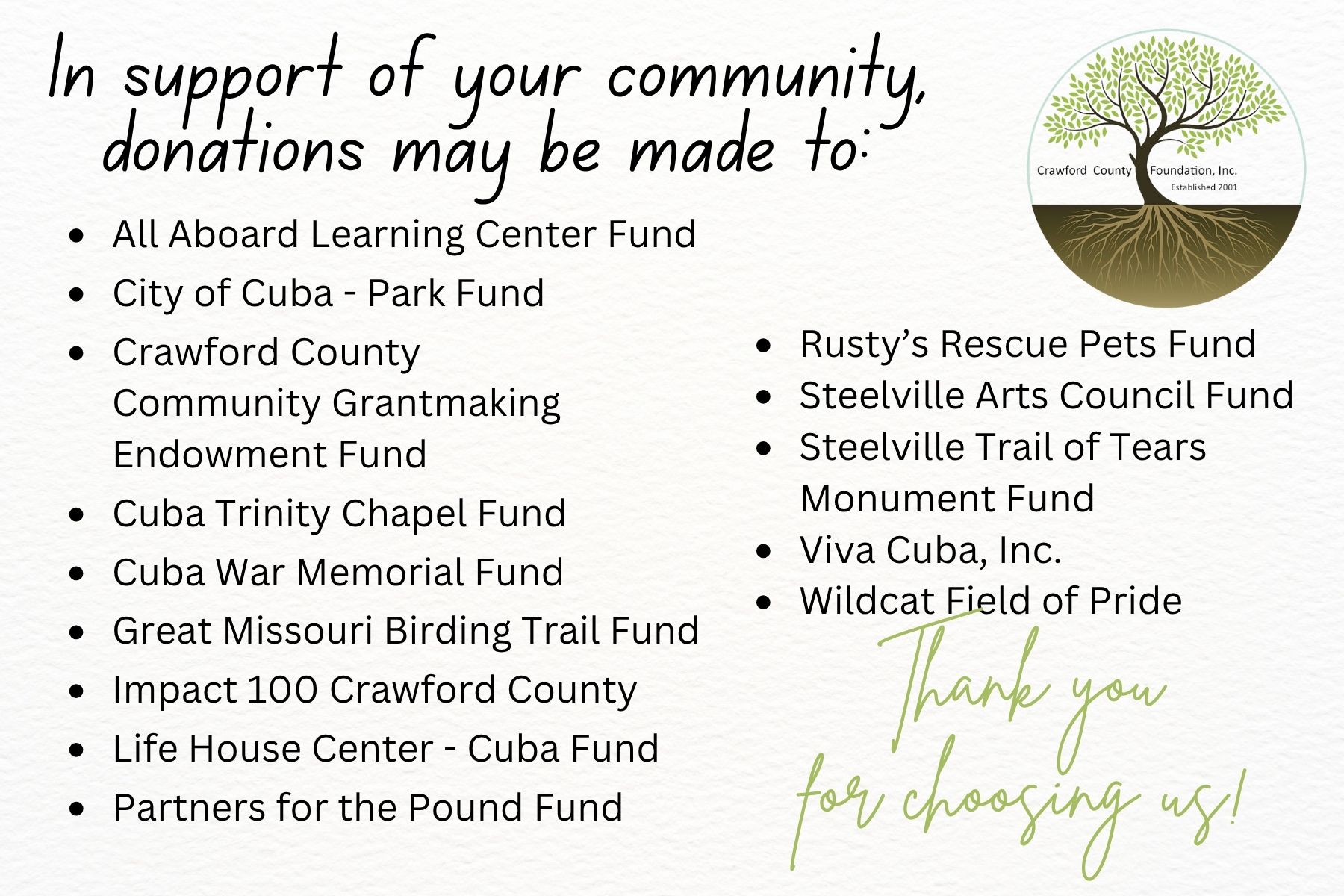 donation card front